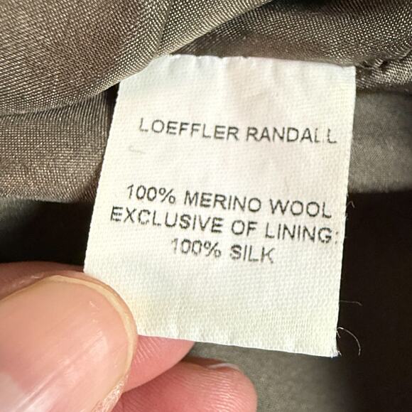 Loeffler Randall Merino Wool Zip-Front Dress Size 2 Brown Sweater Knit - Picture 4 of 5